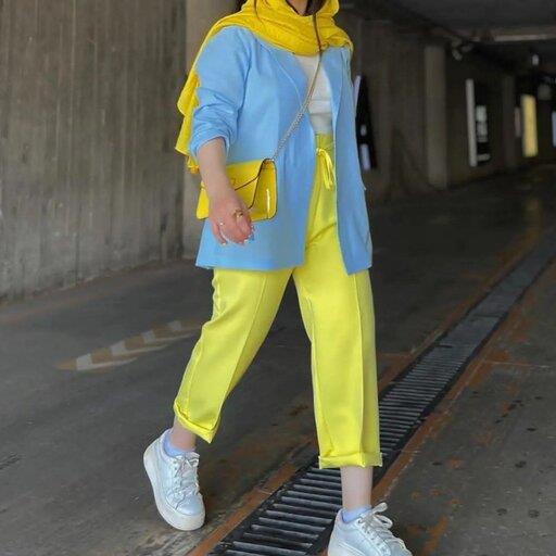کت شلوار زنانه پارچه مازراتی کنزو  دوخت سفارشی